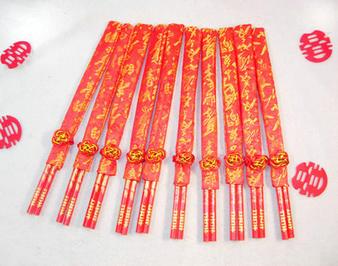 Wedding Favor Gift China Chinese Wedding Bamboo Wood Chopsticks Dragon-Phoenix Double-happiness Hot Sale 1PAIR - Merrygo