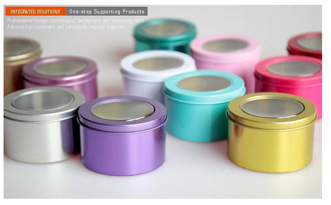 7.5X4.5cm  round box candy Chocolate Gifts More Color Tin Favor Boxes with  window - Merrygo