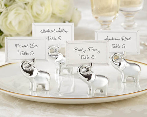 Free Shipping Silver Baby Elephant Place card Holders Wedding Decoration Party Supplies (Set of 8) - Merrygo