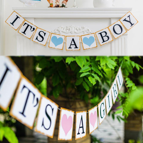 Paper Baby Shower Banner Garlands - Merrygo