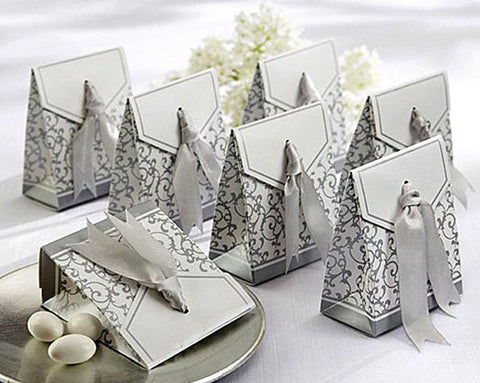 Free Shipping 100pcs Silver Wedding Favor Boxes Wedding Candy Box Casamento Wedding Favors And Gifts Event & Party Supplies - Merrygo