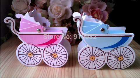 Blue/Pink Baby Stroller Wedding  Box - Merrygo