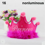 Nonluminous/ LED Luminous Glow Birthday Hat Cap Flashing Hair Accessory HairHoop Headband Baby Child Prince Princess Paper Crown - Merrygo