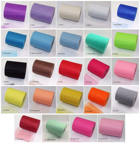 6Inch Roll Tulle Plum Organza - Merrygo