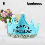 Nonluminous/ LED Luminous Glow Birthday Hat Cap Flashing Hair Accessory HairHoop Headband Baby Child Prince Princess Paper Crown - Merrygo