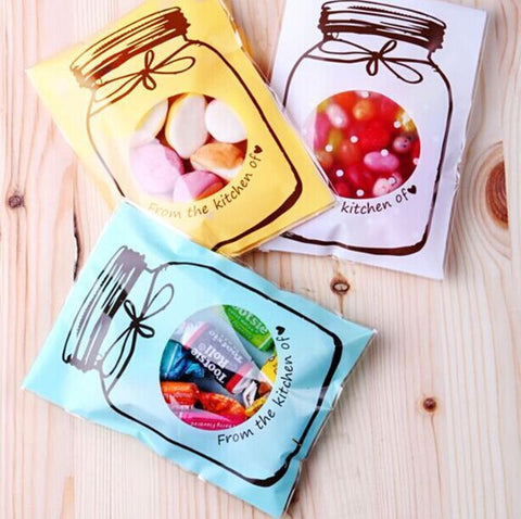<100PCS/LOT> Kids birthday party supply cooking packaging colorful bottle sealing bag candy box bags baby shower favors - Merrygo