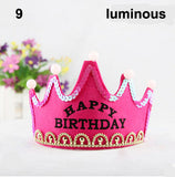 Nonluminous/ LED Luminous Glow Birthday Hat Cap Flashing Hair Accessory HairHoop Headband Baby Child Prince Princess Paper Crown - Merrygo