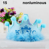 Nonluminous/ LED Luminous Glow Birthday Hat Cap Flashing Hair Accessory HairHoop Headband Baby Child Prince Princess Paper Crown - Merrygo