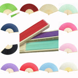 Bamboo & Raw Silk Folding Fans - Merrygo