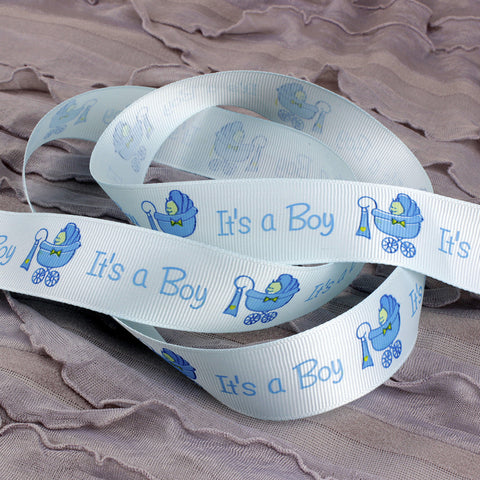 "It's a Boy" Baby Shower Craft Ribbon - Merrygo