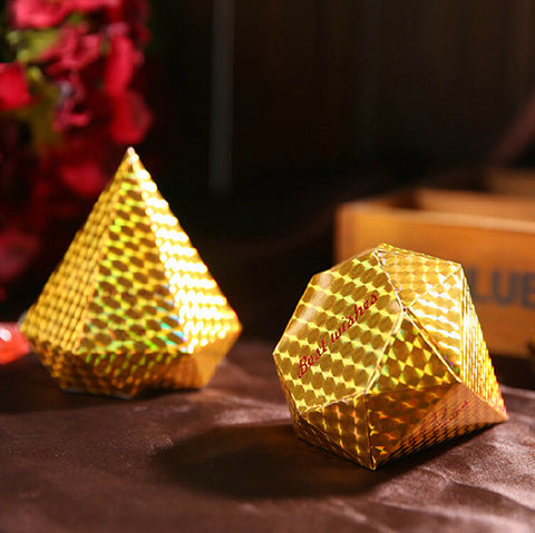 Free Shipping Silver/Gold Wedding Favor Boxes Diamond Candy Box 50pcs Casamento Wedding Favors And Gifts Box - Merrygo