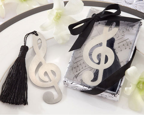 Musical Notes Bookmark with Tassels Creative Metal Book Holder Wedding Baby Shower Party Favors Gifts 20pcs/lot BM004 - Merrygo