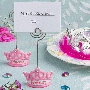 Baby Shower Favors Pink Crown Themed Princess Place Card Holder+150sets/Lot+FREE SHIPPING - Merrygo