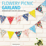 Korean Style Party Pennant Floral Paper Banners Birthday Party Decorations Christmas Decorative Festive Flowery Picnic Garland - Merrygo