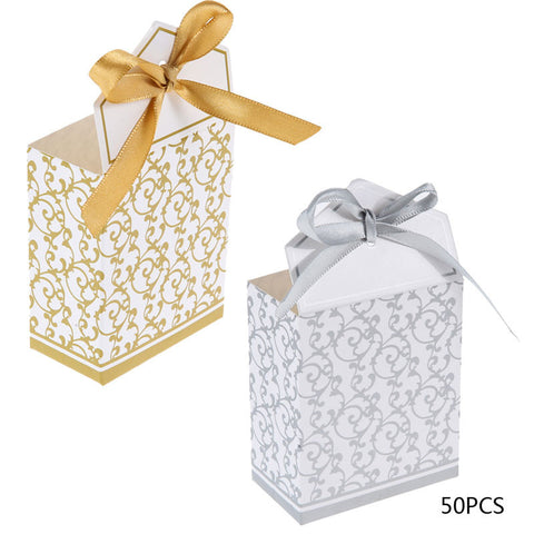 50Pcs Lovely Candy Boxes With Ribbon - Merrygo