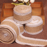 jute Burlap Hessian Ribbon with Lace - Merrygo