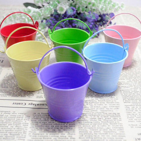 Small Mini Round Tin Candy Buckets - Merrygo