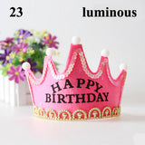Nonluminous/ LED Luminous Glow Birthday Hat Cap Flashing Hair Accessory HairHoop Headband Baby Child Prince Princess Paper Crown - Merrygo