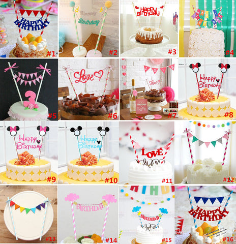 Cheap ! Happy Birthday Cake Topper Set for Kids Happy Birthday Party Decoration Supplies Baby Shower Party Decoration - Merrygo