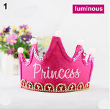 Nonluminous/ LED Luminous Glow Birthday Hat Cap Flashing Hair Accessory HairHoop Headband Baby Child Prince Princess Paper Crown - Merrygo