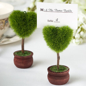Free shipping 24pcs/lot Wedding favor Topiary Photo Holder/Place Card Holder (Round and Heart shaped) - Merrygo