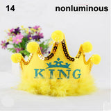 Nonluminous/ LED Luminous Glow Birthday Hat Cap Flashing Hair Accessory HairHoop Headband Baby Child Prince Princess Paper Crown - Merrygo