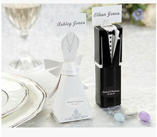 tuxedo dress groom bridal wedding favor boxes - Merrygo