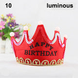 Nonluminous/ LED Luminous Glow Birthday Hat Cap Flashing Hair Accessory HairHoop Headband Baby Child Prince Princess Paper Crown - Merrygo