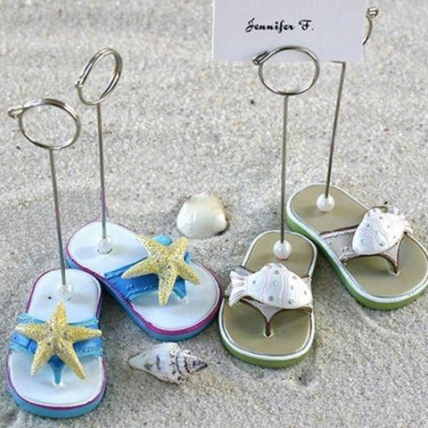 Slipper seat card 2016new Slippers starfish New arrival beach theme starfish flip-flops place card holder for wedding decoration - Merrygo