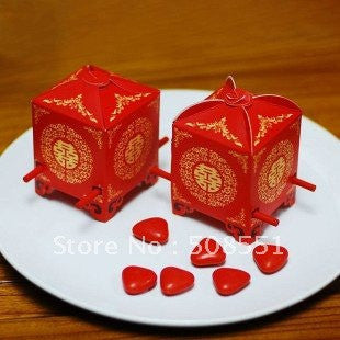 Free shipping Red Sedan Chair Favor Box 24pcs - Merrygo