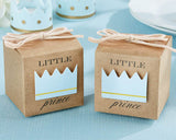 Little Prince/Princess Kraft Paper Baby Shower Favor Box with Twine Bow Pack of 12pcs - Merrygo