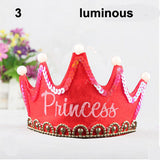 Nonluminous/ LED Luminous Glow Birthday Hat Cap Flashing Hair Accessory HairHoop Headband Baby Child Prince Princess Paper Crown - Merrygo