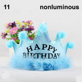 Nonluminous/ LED Luminous Glow Birthday Hat Cap Flashing Hair Accessory HairHoop Headband Baby Child Prince Princess Paper Crown - Merrygo
