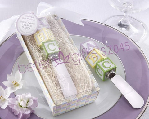 New Arrival New Baby on the Block Alphabet Block Spreader 100PCS/LOT + wedding baby shower favor party gifts Free shipping - Merrygo