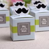 50pcs My little Man Cute Mustache Birthday Boy Baby Shower Favors Boxes - Merrygo