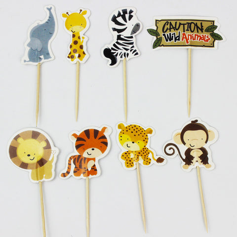 Wild Animal Party cupcake toppers - Merrygo