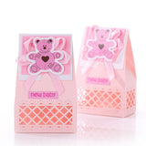 Pink and Blue Cute Baby Favors Boxes Baptism Bombonieres Favors Baby Shower Favors Ideas Guests Gifts Box (12Boxes) - Merrygo