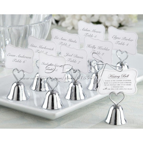 Free Shipping Silver Bell Wedding Place Card Holder Wedding Table Numbers Holder Wedding Decoration Wedding Supplies - Merrygo