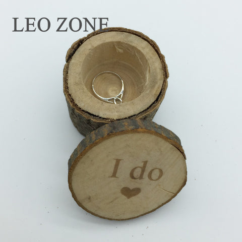 Rustic Decor Wood Wedding Engagement Ring Box Wooden Wedding Ring Holder Wedding Decoration Event & Party Supplies - Merrygo