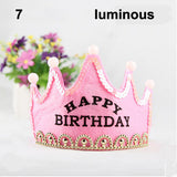 Nonluminous/ LED Luminous Glow Birthday Hat Cap Flashing Hair Accessory HairHoop Headband Baby Child Prince Princess Paper Crown - Merrygo