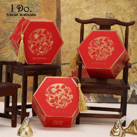 Free Shipping 10pcs Chinese Wedding Favor Boxes Wedding Candy Box Casamento Wedding Favors And Gifts Event & Party Supplies - Merrygo
