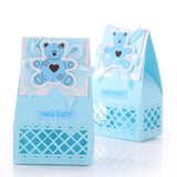Pink and Blue Cute Baby Favors Boxes Baptism Bombonieres Favors Baby Shower Favors Ideas Guests Gifts Box (12Boxes) - Merrygo