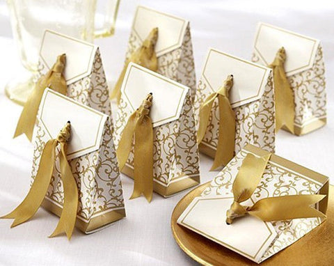 Free Shipping 100pcs Gold Wedding Favor Boxes Wedding Candy Box Casamento Wedding Favors And Gifts Event & Party Supplies - Merrygo