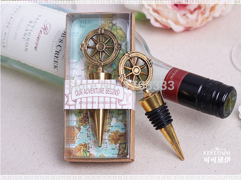 "Our Adventure Begins"compass wine bottle stopper - Merrygo