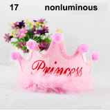 Nonluminous/ LED Luminous Glow Birthday Hat Cap Flashing Hair Accessory HairHoop Headband Baby Child Prince Princess Paper Crown - Merrygo