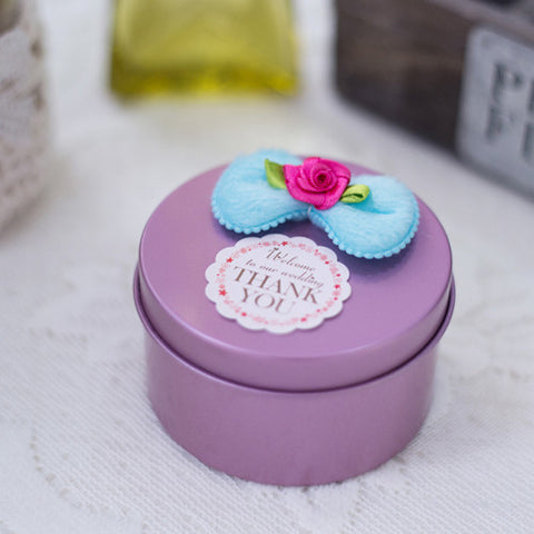 purple color ,round iron box - Merrygo