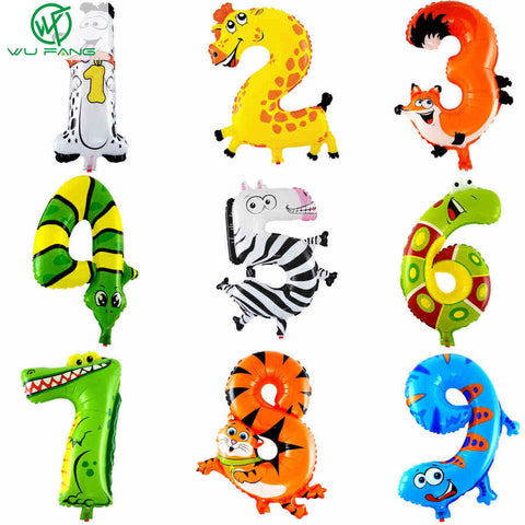 Animal Number Foil Balloons - Merrygo