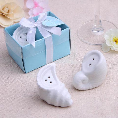 NEW ARRIVAL The Ocean Style A Pair Of Conch Salt and Pepper Shakers Set Wedding Favors and Gifts 10sets/lot FREE SHIPPING - Merrygo