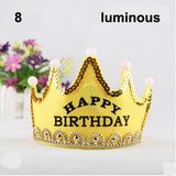 Nonluminous/ LED Luminous Glow Birthday Hat Cap Flashing Hair Accessory HairHoop Headband Baby Child Prince Princess Paper Crown - Merrygo