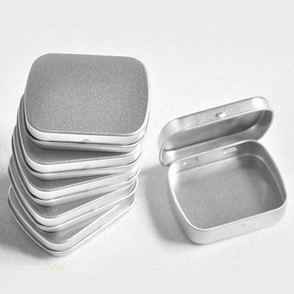 15mm silver rectangle mini tin box - Merrygo